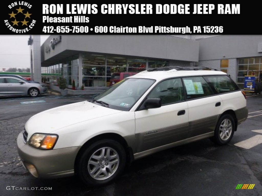 2004 Outback Wagon - White Frost Pearl / Beige photo #1