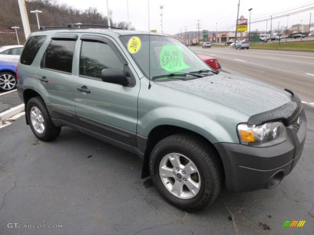 2007 Escape XLT 4WD - Titanium Green Metallic / Medium/Dark Flint photo #7