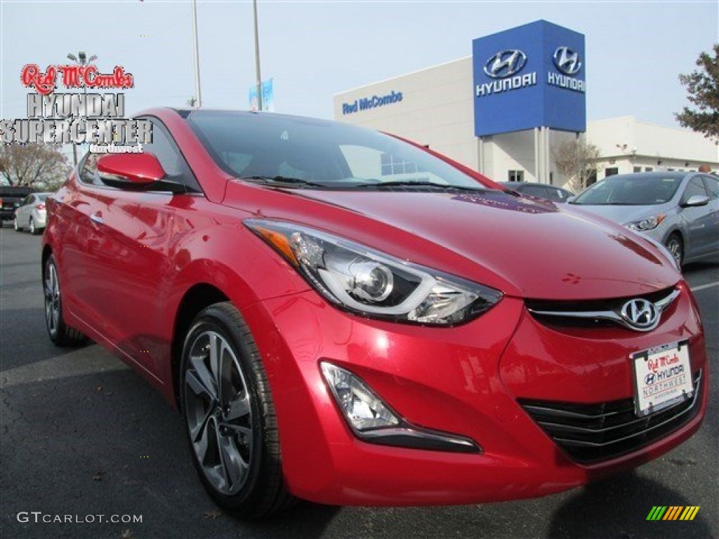 2015 Elantra Limited Sedan - Geranium Red / Gray photo #1