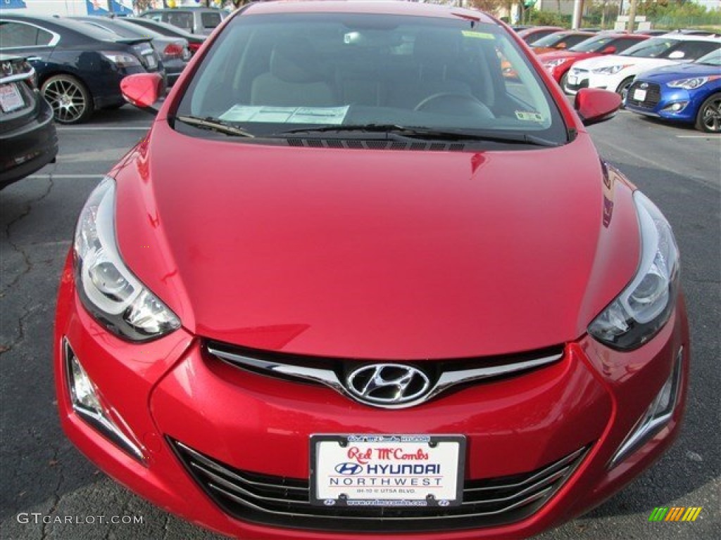 2015 Elantra Limited Sedan - Geranium Red / Gray photo #2