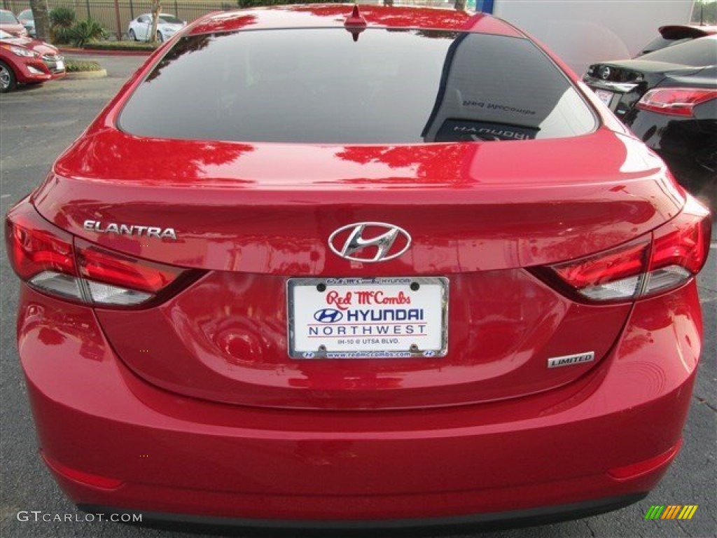 2015 Elantra Limited Sedan - Geranium Red / Gray photo #5