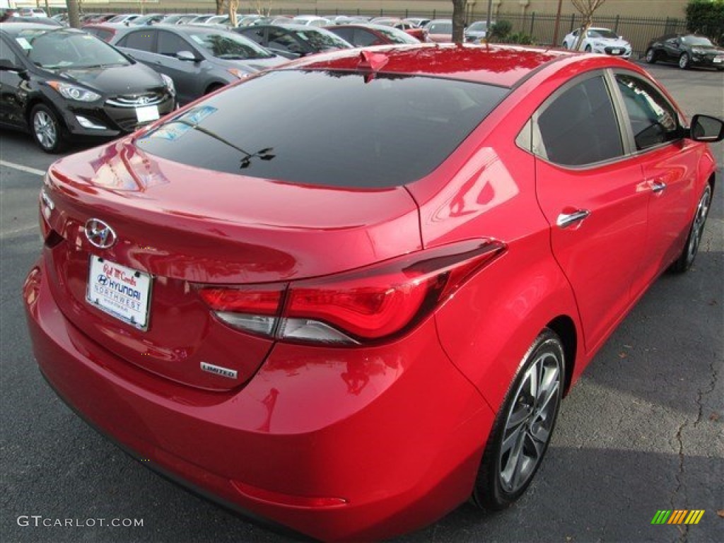 2015 Elantra Limited Sedan - Geranium Red / Gray photo #8