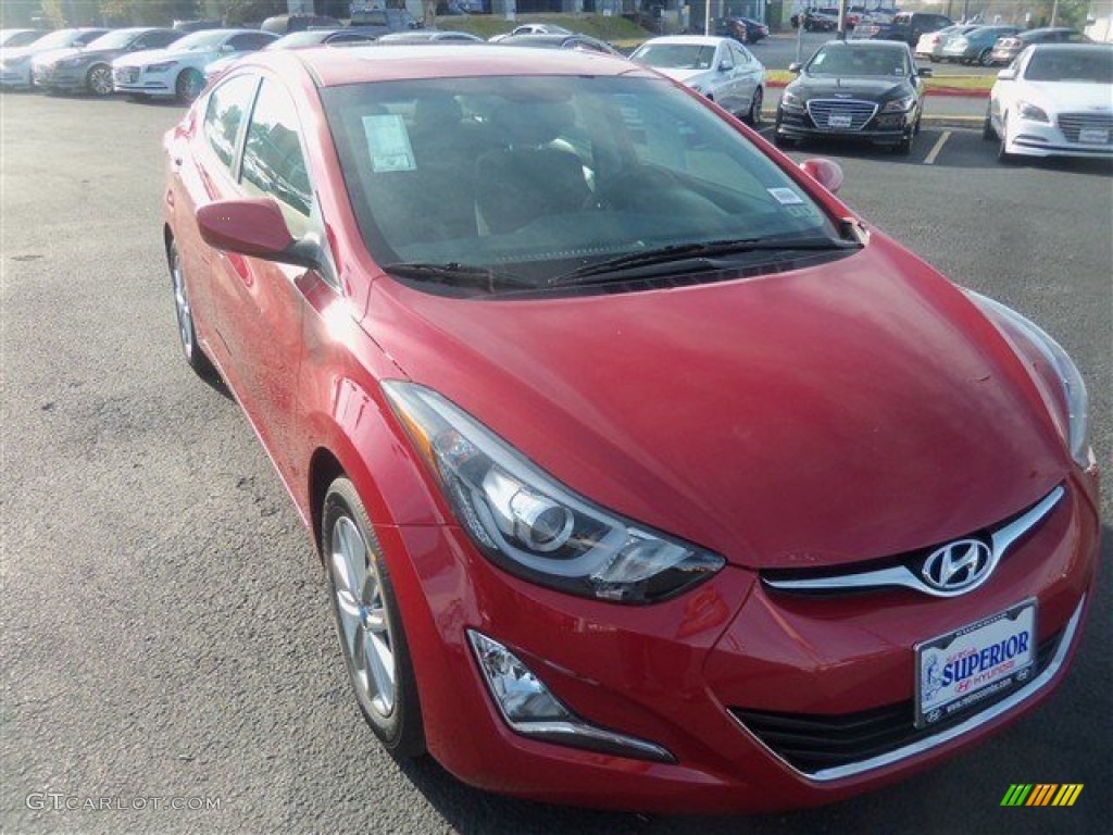 2015 Elantra SE Sedan - Geranium Red / Black photo #1