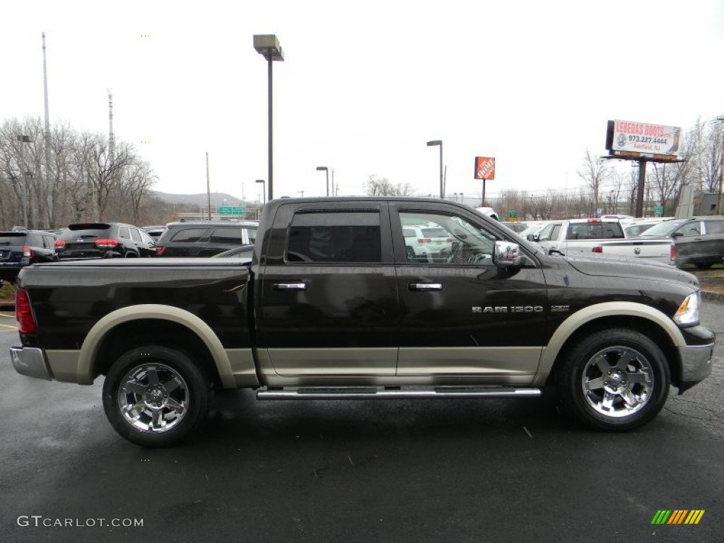 2011 Ram 1500 Laramie Crew Cab 4x4 - Rugged Brown Pearl / Light Pebble Beige/Bark Brown photo #6