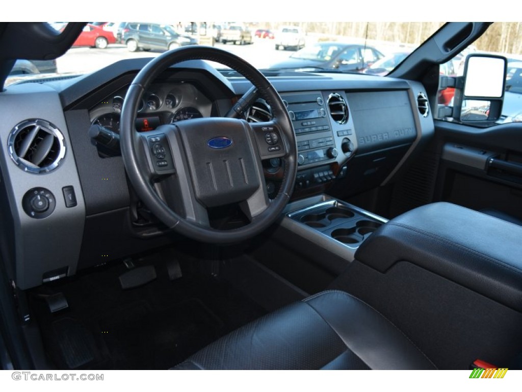 2012 F350 Super Duty Lariat Crew Cab 4x4 - Sterling Grey Metallic / Black photo #10