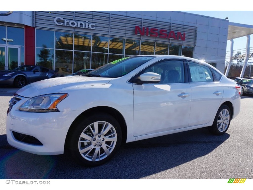 2014 Sentra SL - Aspen White / Charcoal photo #1