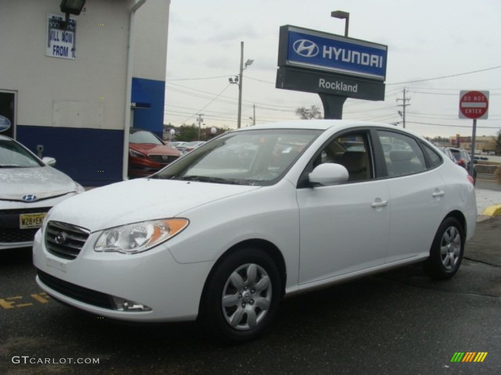 2009 Elantra GLS Sedan - Captiva White / Beige photo #1