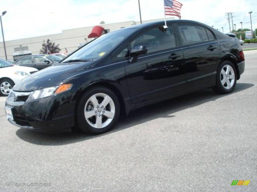 2008 Civic EX-L Sedan - Nighthawk Black Pearl / Gray photo #1