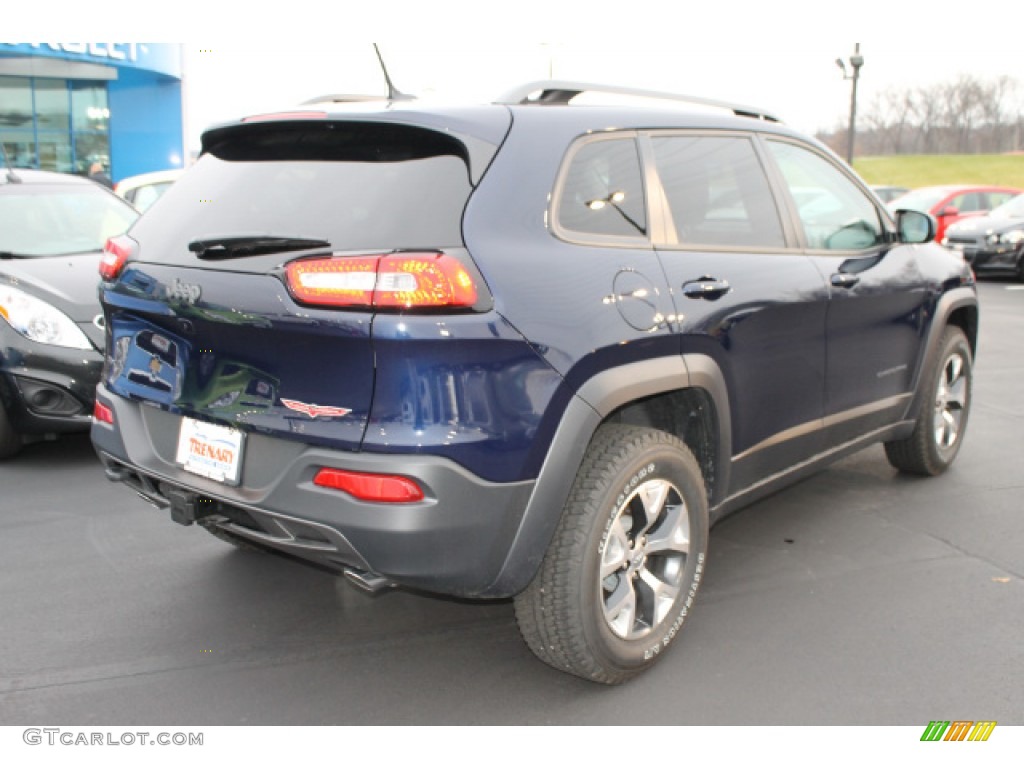 2015 Cherokee Trailhawk 4x4 - True Blue Pearl / Trailhawk Black photo #3