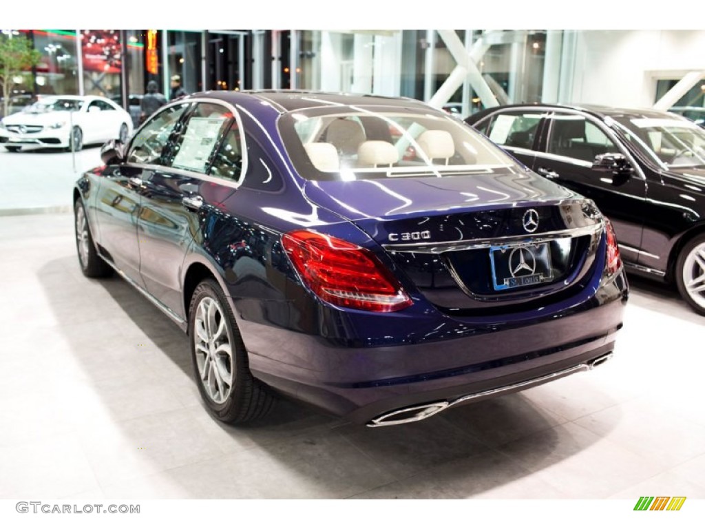 2015 C 300 4Matic - Lunar Blue Metallic / Almond Beige/Mocha photo #4