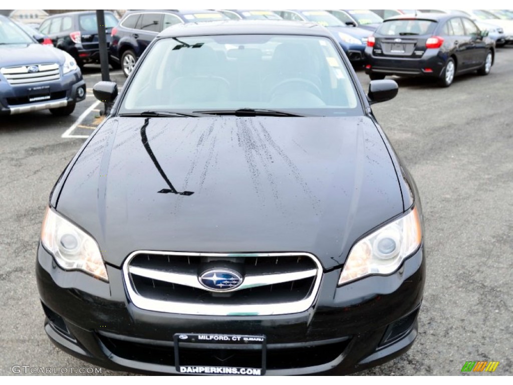 2009 Legacy 2.5i Sedan - Obsidian Black Pearl / Off Black photo #2