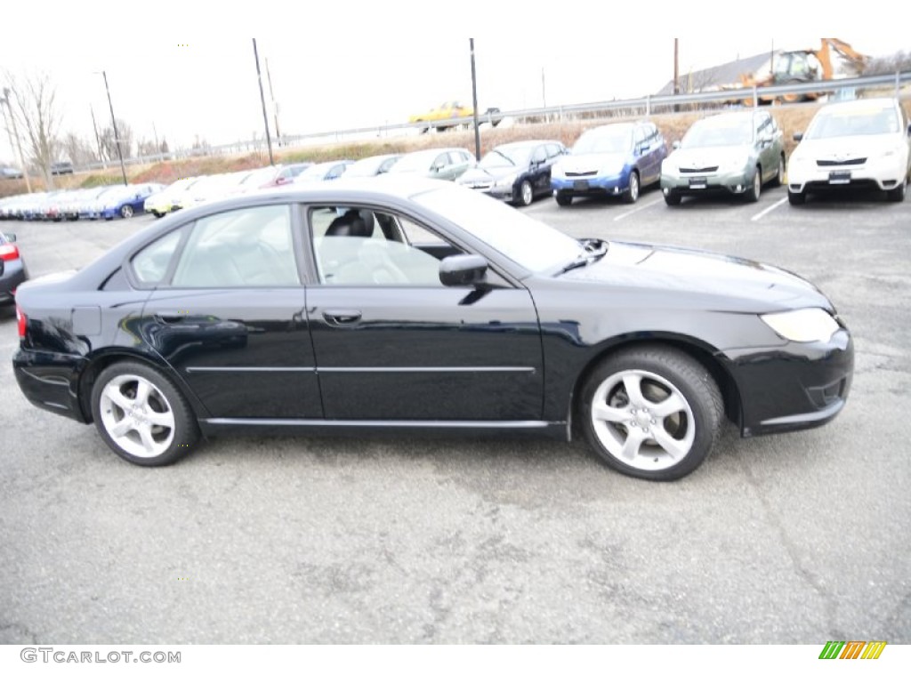 2009 Legacy 2.5i Sedan - Obsidian Black Pearl / Off Black photo #4
