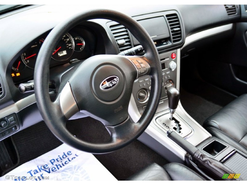 2009 Legacy 2.5i Sedan - Obsidian Black Pearl / Off Black photo #5