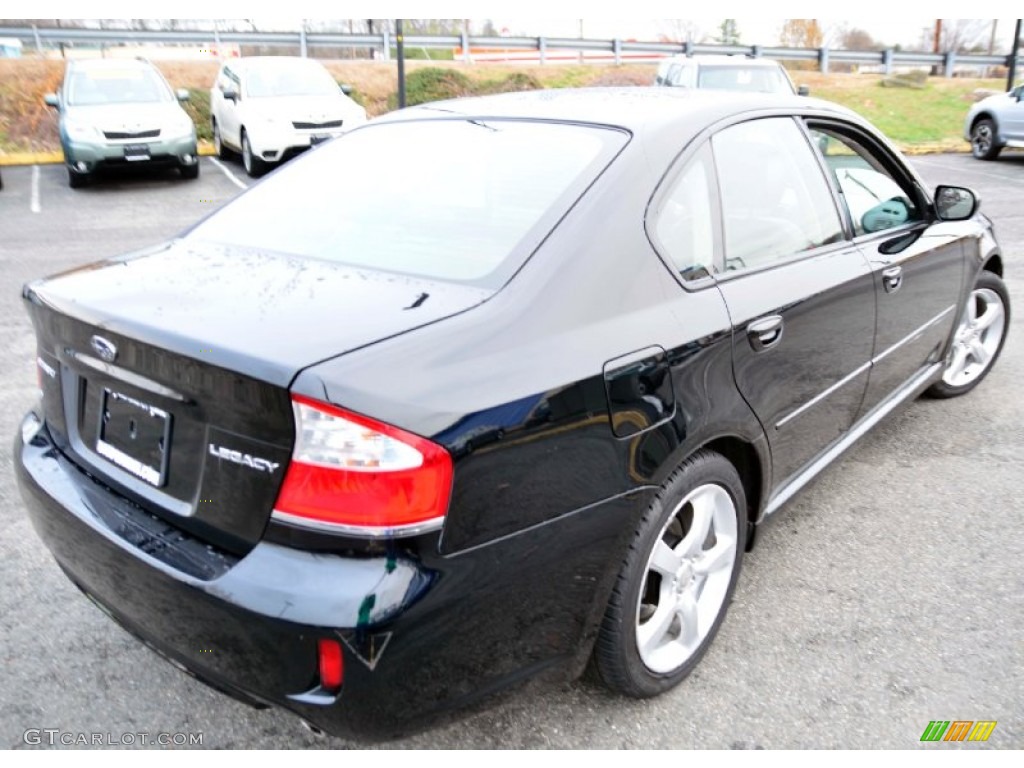 2009 Legacy 2.5i Sedan - Obsidian Black Pearl / Off Black photo #6