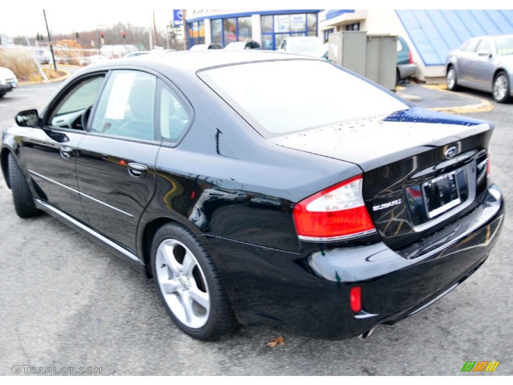 2009 Legacy 2.5i Sedan - Obsidian Black Pearl / Off Black photo #8