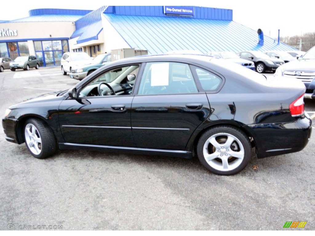 2009 Legacy 2.5i Sedan - Obsidian Black Pearl / Off Black photo #10