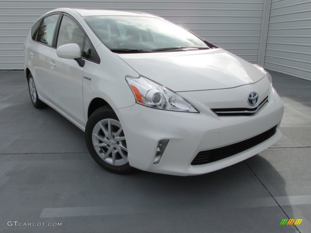 2014 Prius v Three - Blizzard White Pearl / Dark Gray photo #1