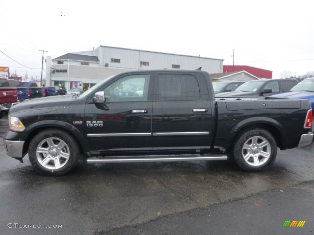 Black 2015 Ram 1500 Laramie Long Horn Crew Cab 4x4 Exterior Photo #99860550
