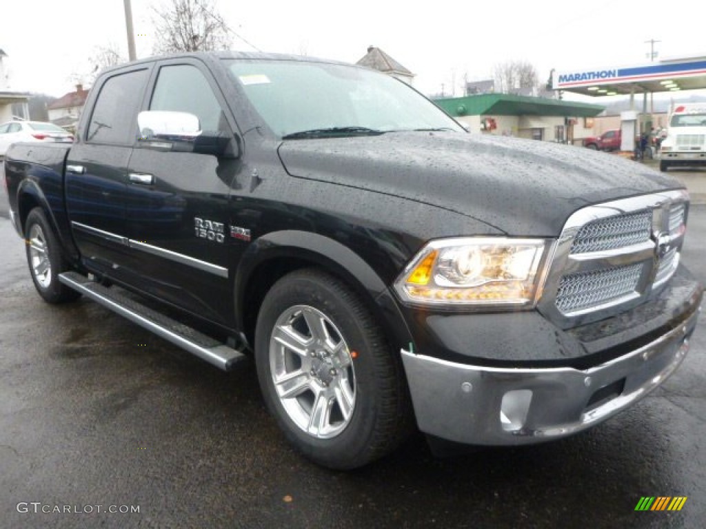 2015 1500 Laramie Long Horn Crew Cab 4x4 - Black / Black photo #7