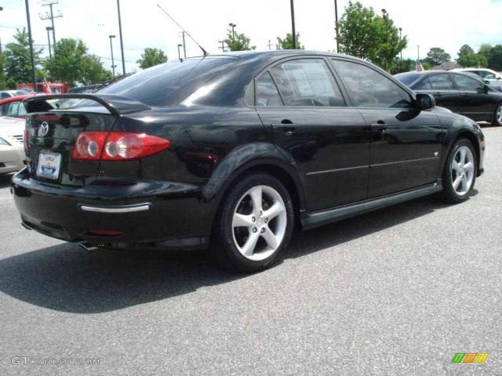 2004 MAZDA6 s Sedan - Onyx Black / Black photo #5