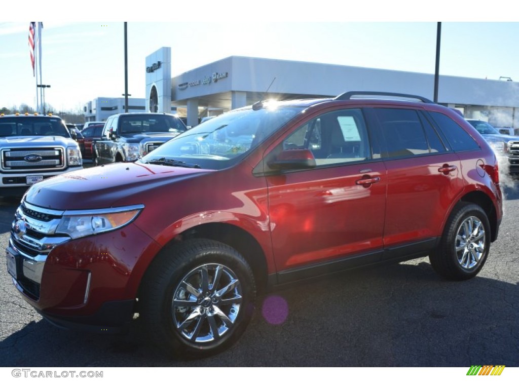 2014 Edge SEL - Ruby Red / Medium Light Stone photo #3