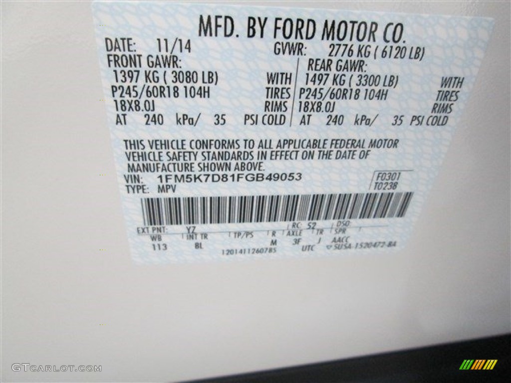 2015 Explorer XLT - Oxford White / Medium Light Stone photo #15