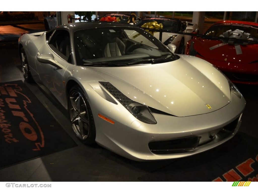 2012 458 Italia - Argento Nurburgring (Silver Metallic) / Blu Medio photo #16