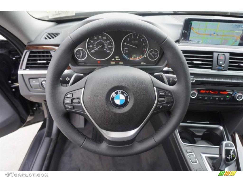 2015 BMW 4 Series 428i Coupe Black Steering Wheel Photo #99871632