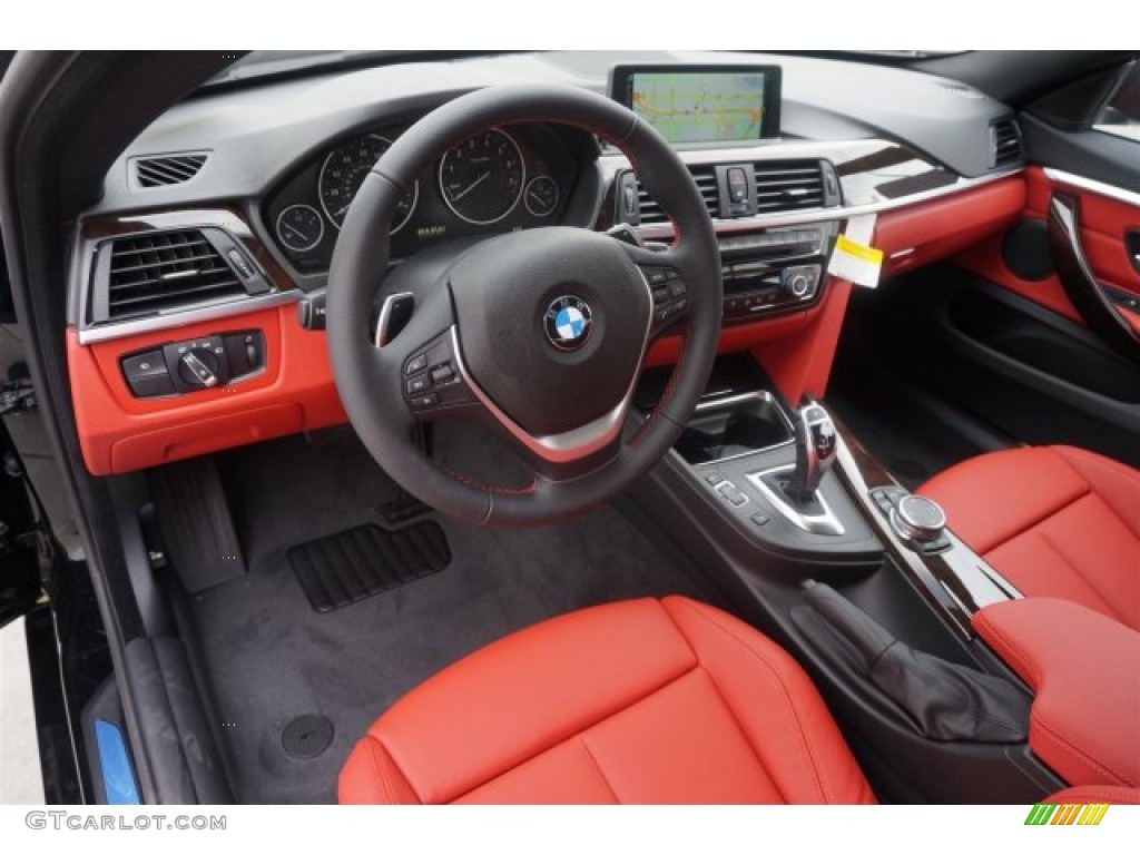 Coral Red/Black Highlight Interior 2015 BMW 4 Series 428i Gran Coupe Photo #99871974
