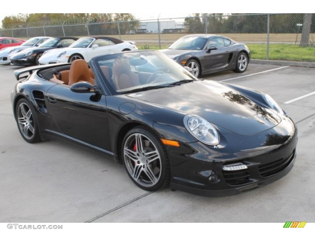 2008 911 Turbo Cabriolet - Black / Natural Brown photo #2