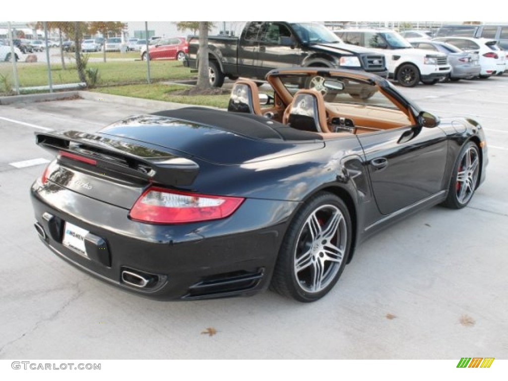 2008 911 Turbo Cabriolet - Black / Natural Brown photo #9