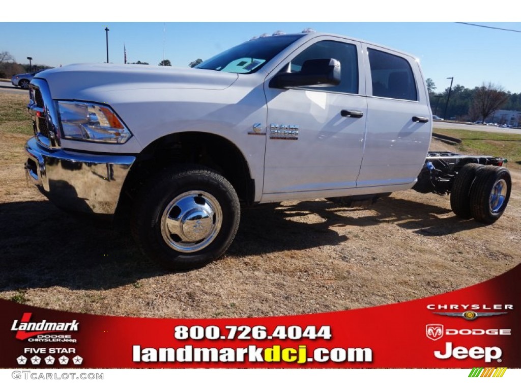 2015 3500 Tradesman Crew Cab 4x4 Chassis - Bright White / Black/Diesel Gray photo #1