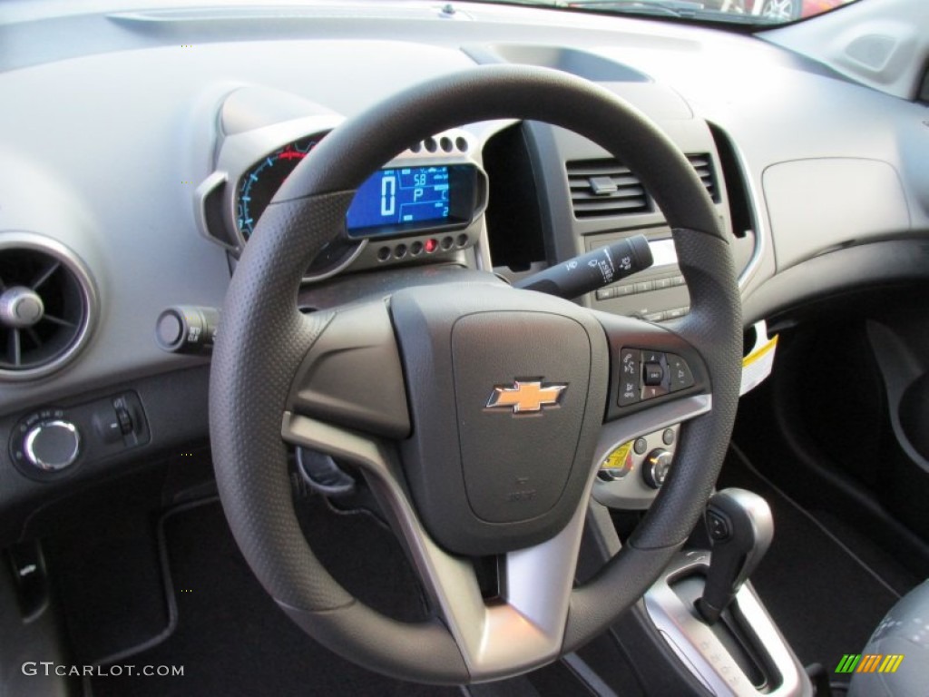 2015 Chevrolet Sonic LS Sedan Jet Black/Dark Titanium Steering Wheel Photo #99882501