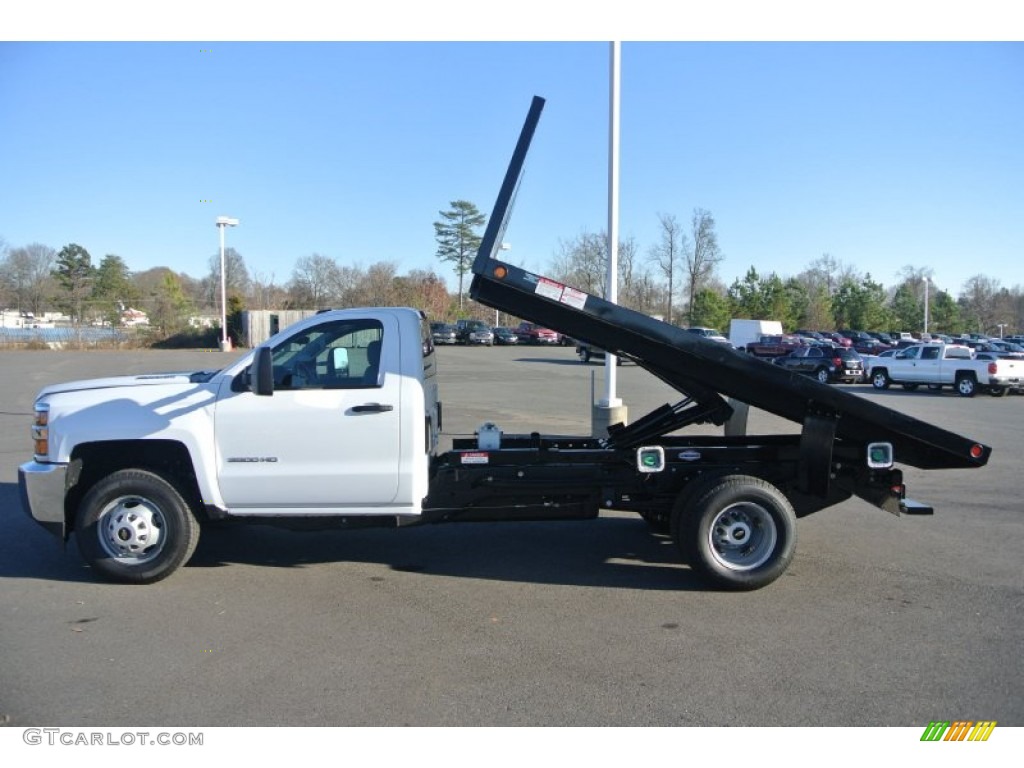 Summit White 2015 Chevrolet Silverado 3500HD WT Regular Cab Flat Bed Exterior Photo #99886938