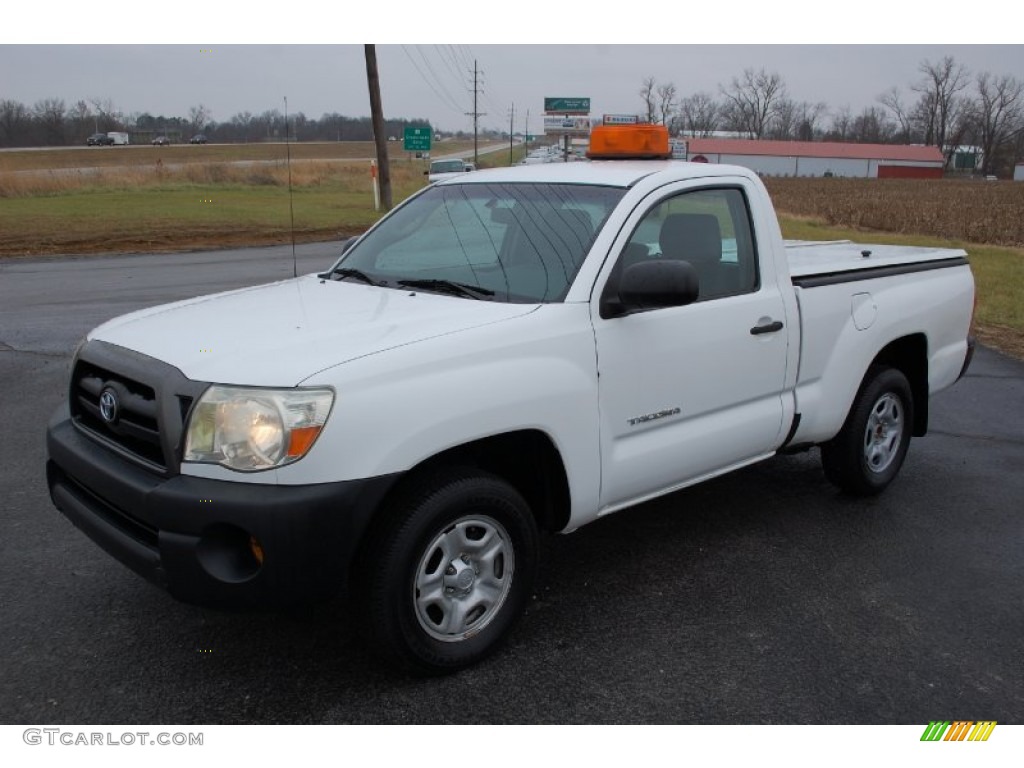 2008 Tacoma Regular Cab - Super White / Graphite Gray photo #1