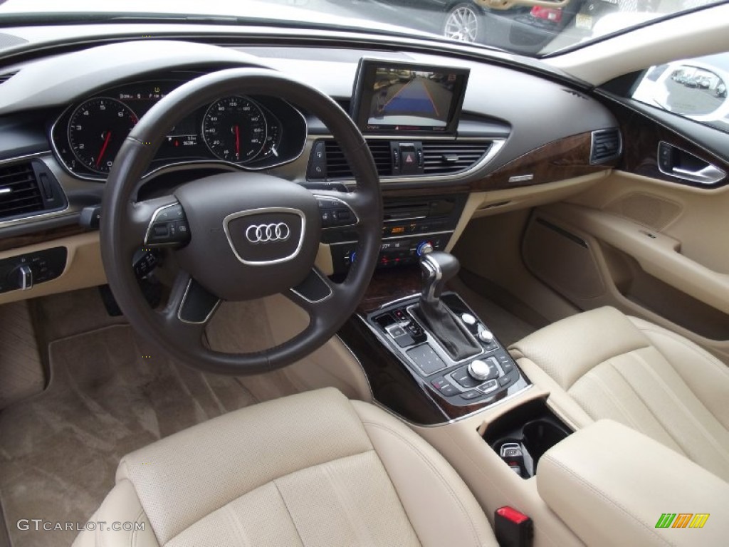 Velvet Beige Interior 2012 Audi A7 3.0T quattro Prestige Photo #99889458