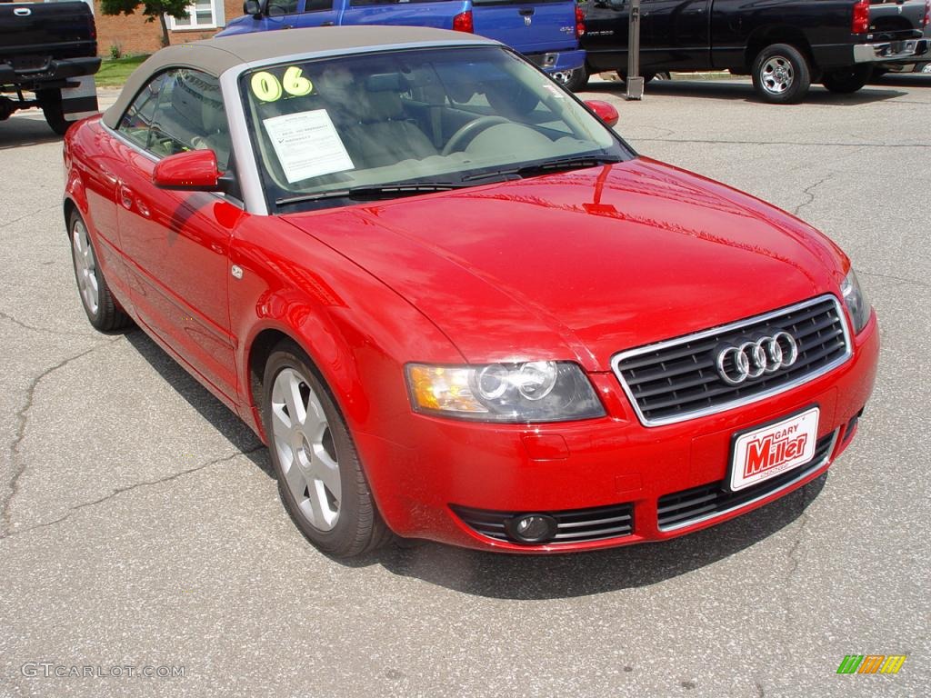 2006 A4 1.8T Cabriolet - Brilliant Red / Beige photo #1