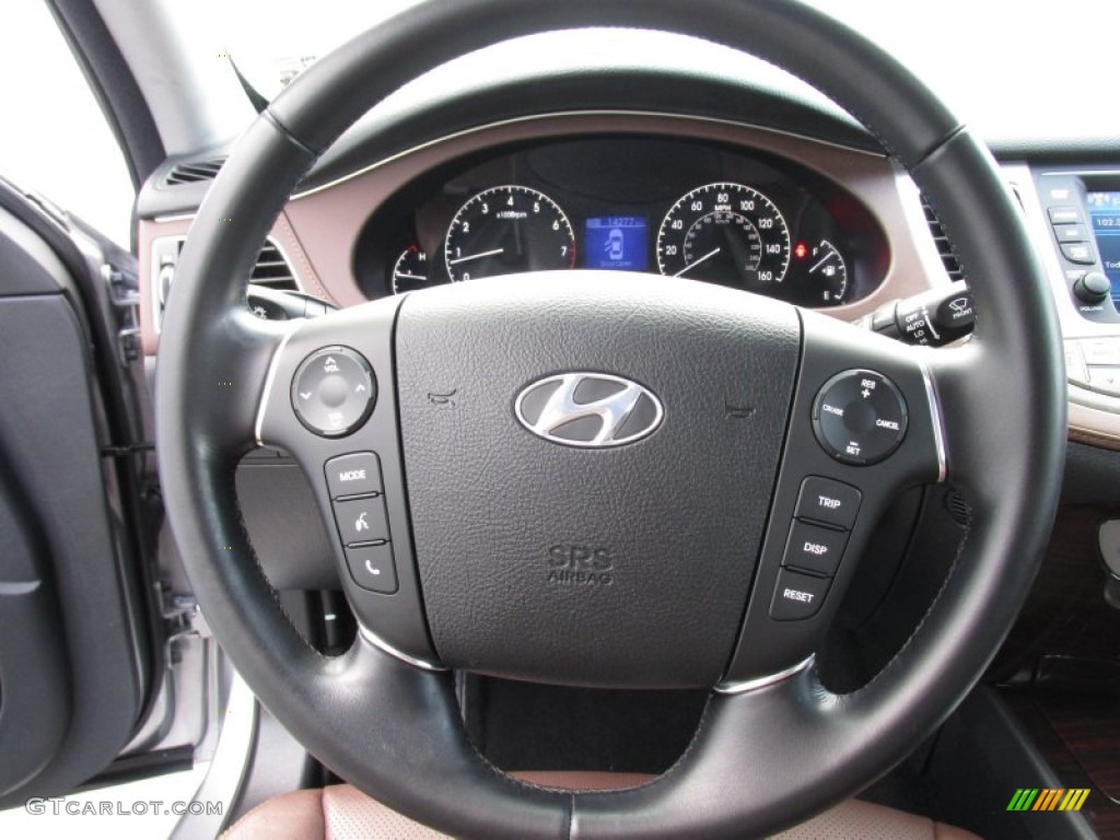 2013 Hyundai Genesis 3.8 Sedan Saddle Steering Wheel Photo #99905026