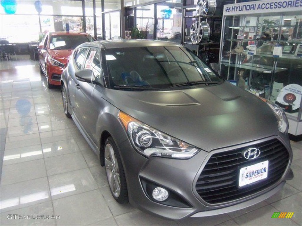 2015 Veloster Turbo - Matte Gray / Black photo #1