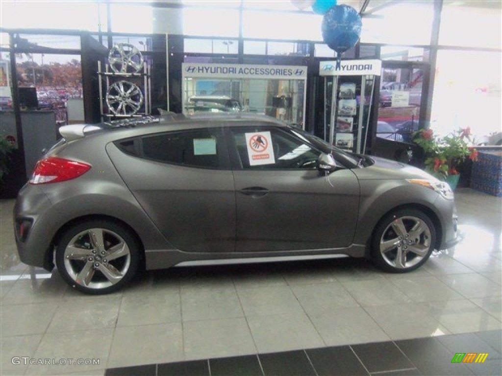 2015 Veloster Turbo - Matte Gray / Black photo #4
