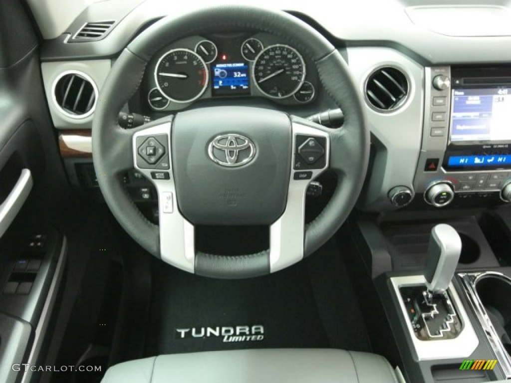 2015 Toyota Tundra Limited Double Cab 4x4 Graphite Steering Wheel Photo #99911353