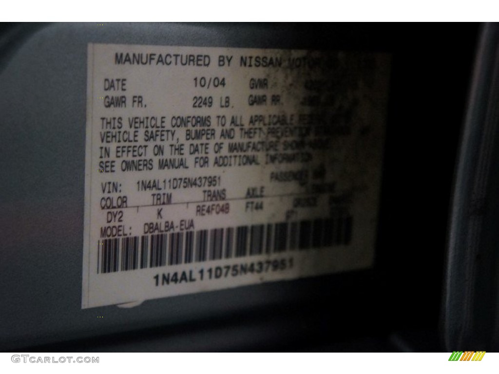 2005 Nissan Altima 2.5 S DY2 Photo #99912505