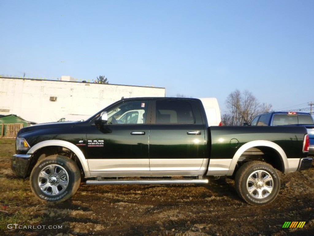 2015 2500 Laramie Crew Cab 4x4 - Black Forest Green Pearl / Black photo #2