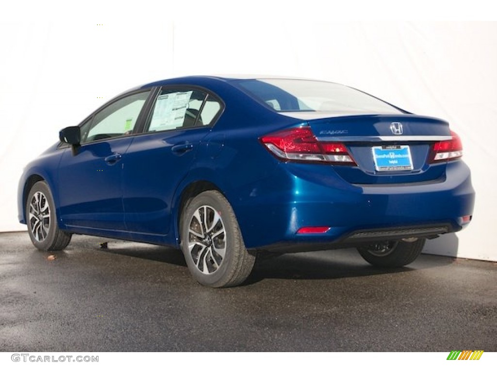 2015 Civic EX Sedan - Dyno Blue Pearl / Gray photo #2