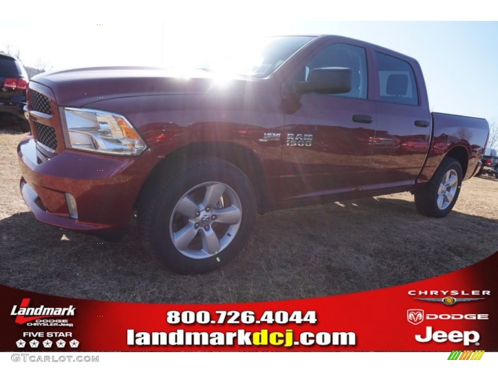 2015 1500 Express Crew Cab - Deep Cherry Red Crystal Pearl / Black/Diesel Gray photo #1