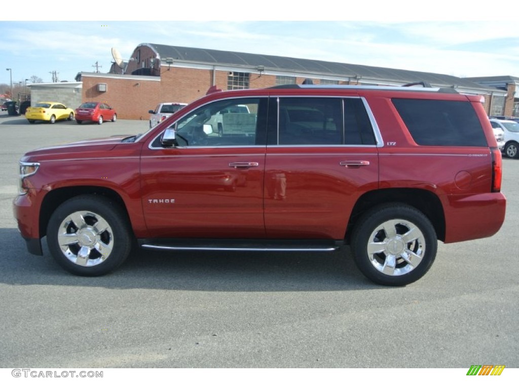 2015 Tahoe LTZ 4WD - Crystal Red Tintcoat / Cocoa/Dune photo #3