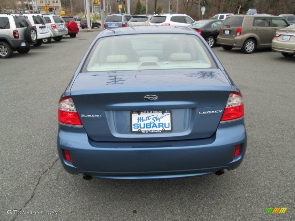 2008 Legacy 2.5i Limited Sedan - Newport Blue Pearl / Warm Ivory photo #7