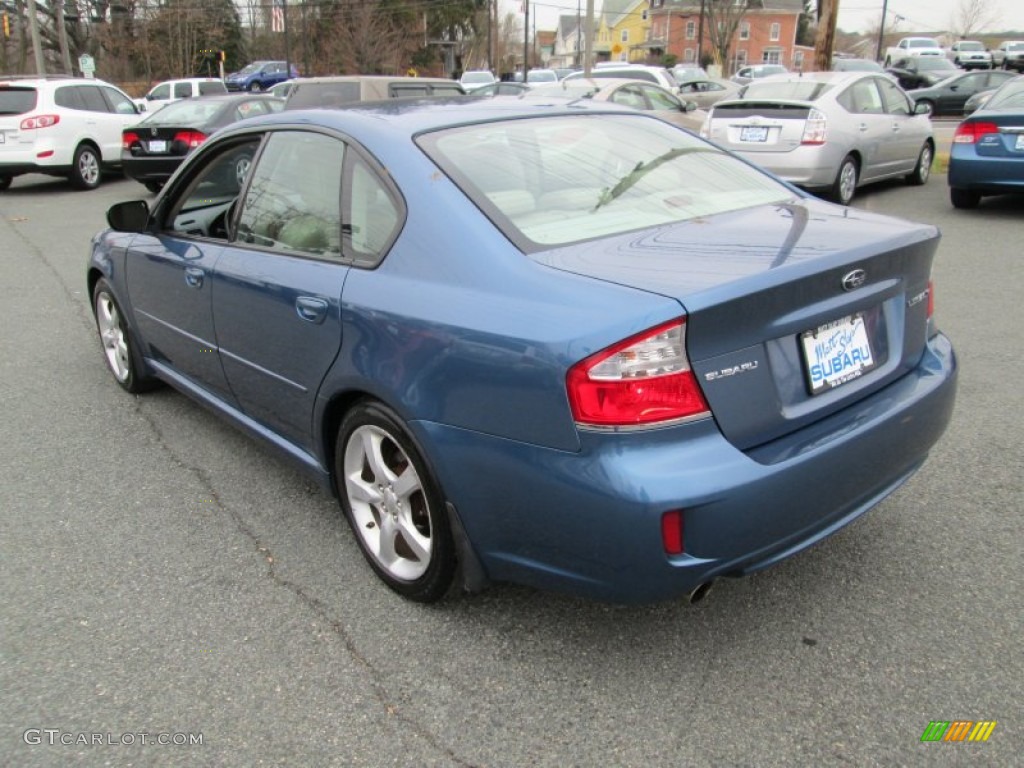 2008 Legacy 2.5i Limited Sedan - Newport Blue Pearl / Warm Ivory photo #8