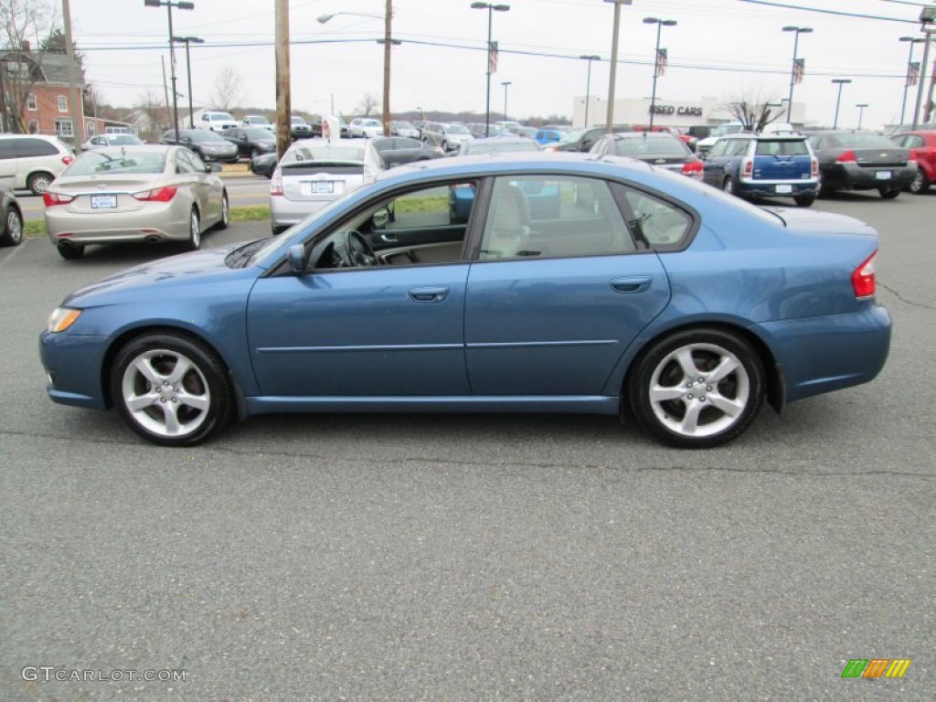 2008 Legacy 2.5i Limited Sedan - Newport Blue Pearl / Warm Ivory photo #9