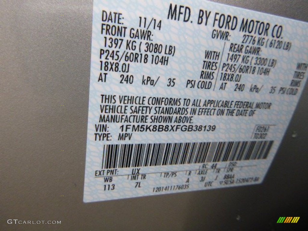 2015 Explorer 4WD - Ingot Silver / Medium Light Stone photo #17